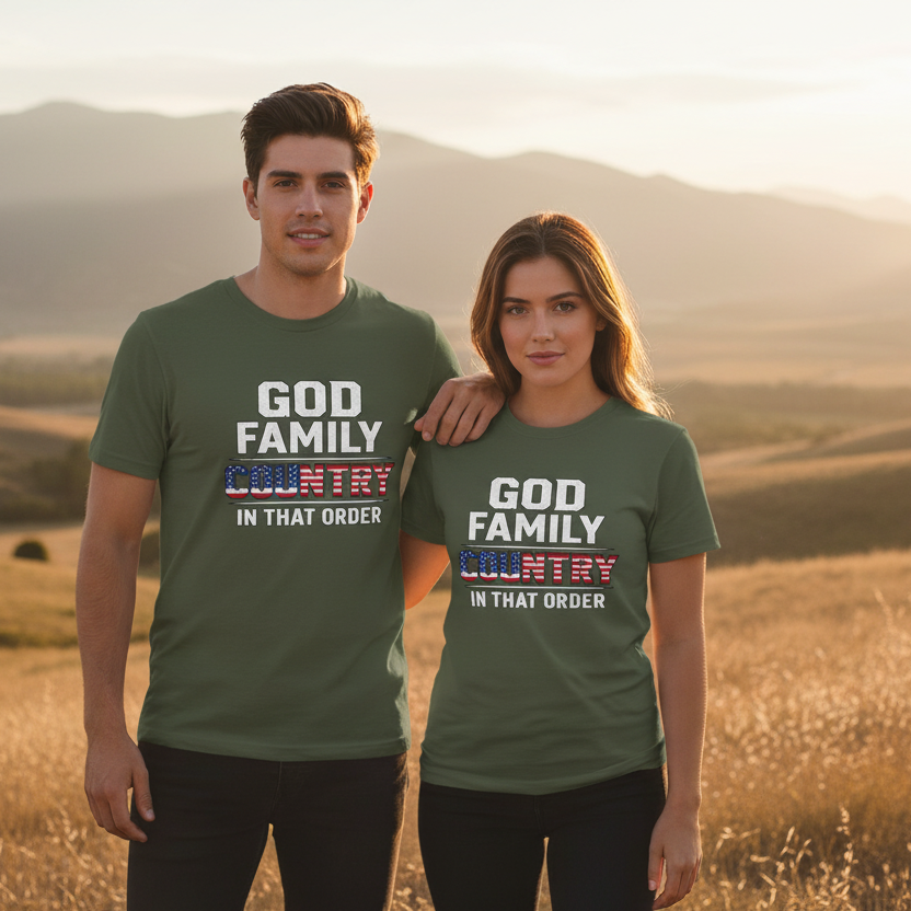 God Family Country in That Order Patriot T-Shirt