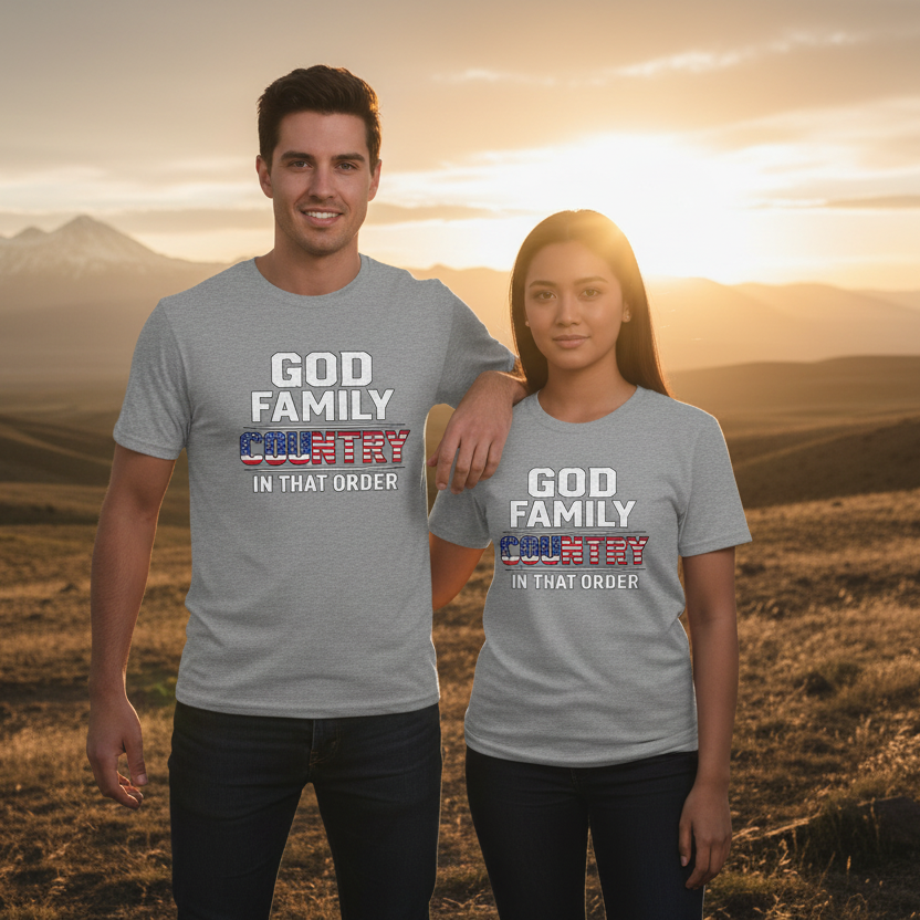 God Family Country in That Order Patriot T-Shirt