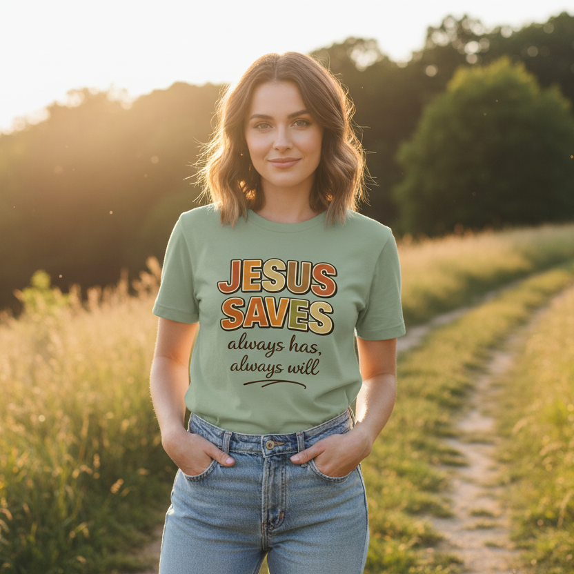 Jesus Saves always has always will Faith T-Shirt