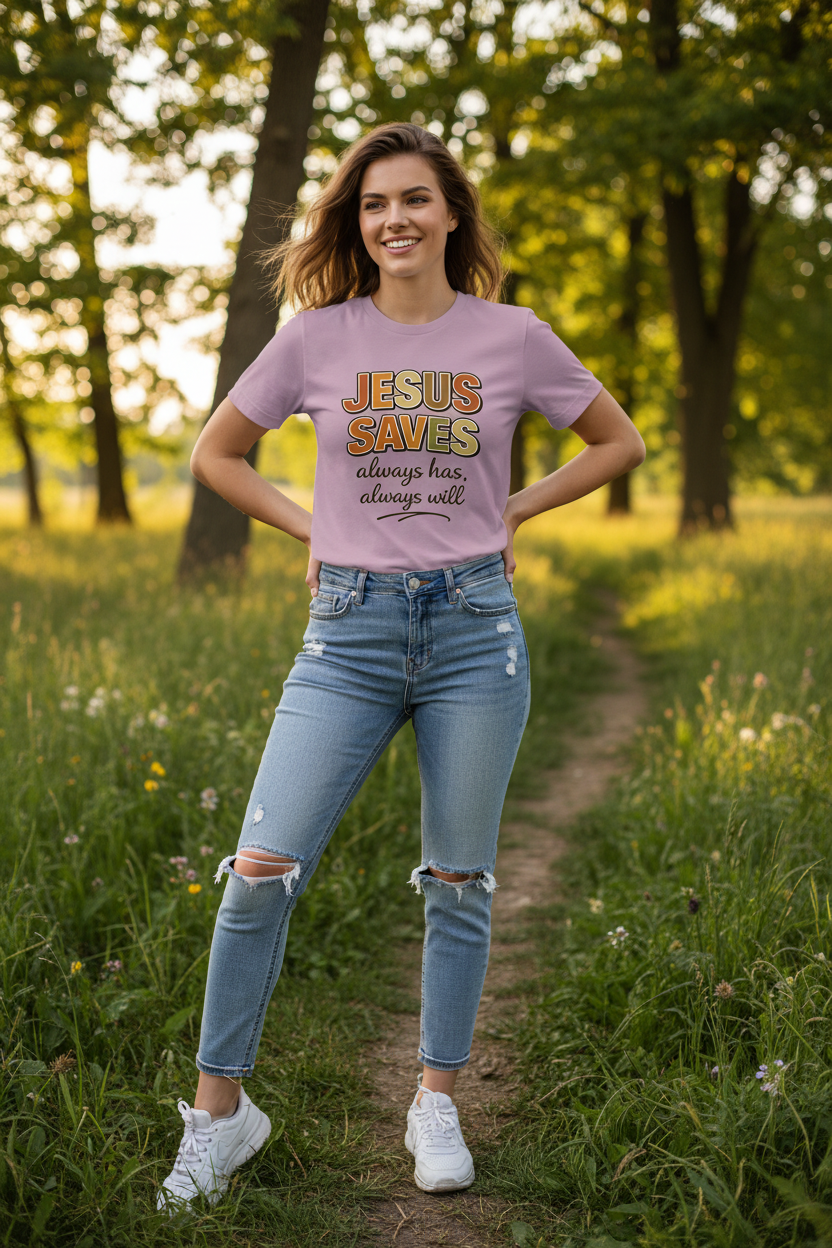 Jesus Saves always has always will Faith T-Shirt