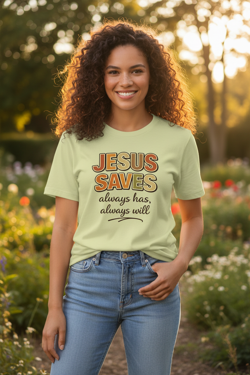 Jesus Saves always has always will Faith T-Shirt