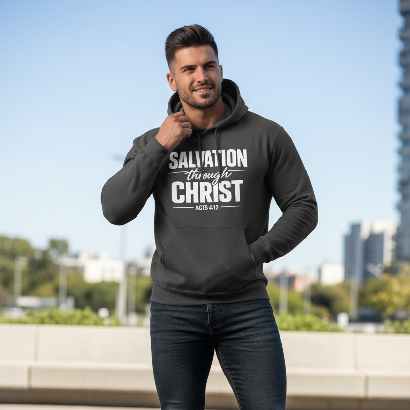 Salvation Through Christ Acts 4:12 Faith Hoodie