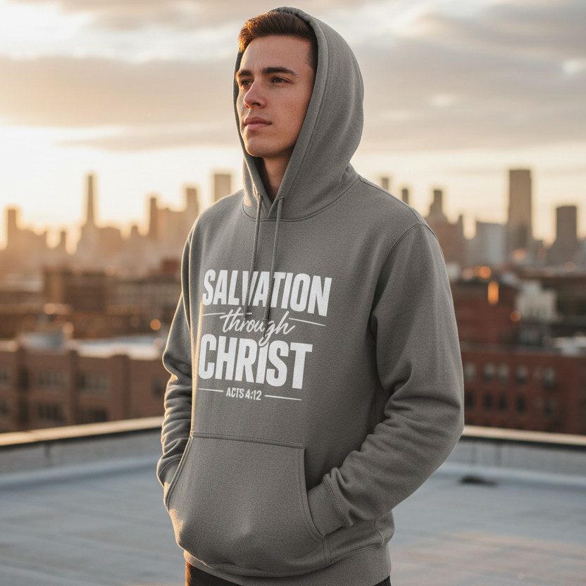 Salvation Through Christ Acts 4:12 Faith Hoodie