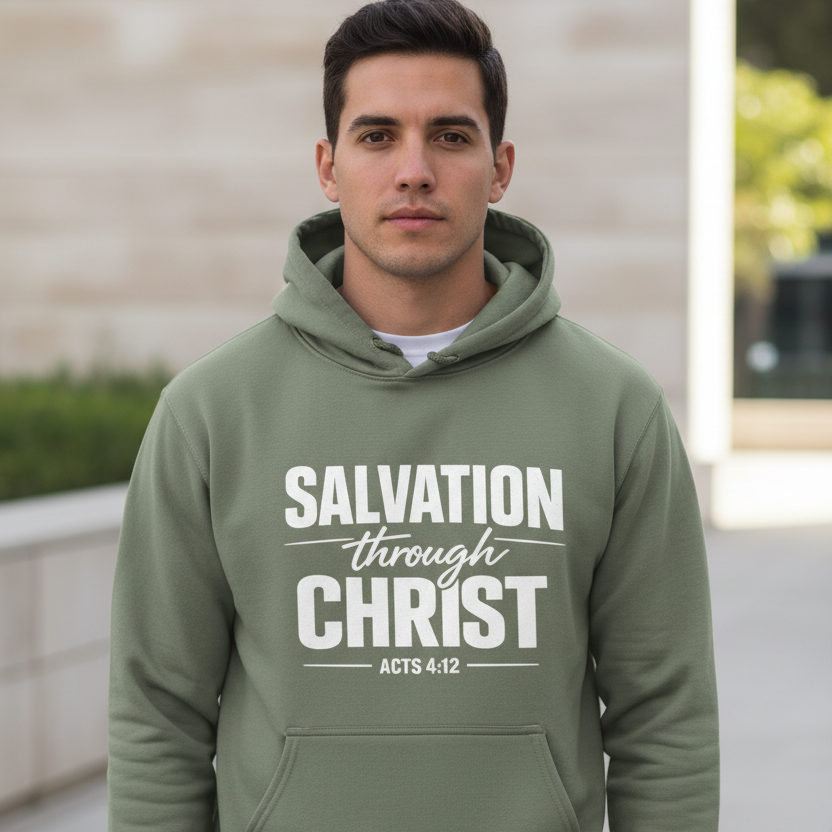 Salvation Through Christ Acts 4:12 Faith Hoodie
