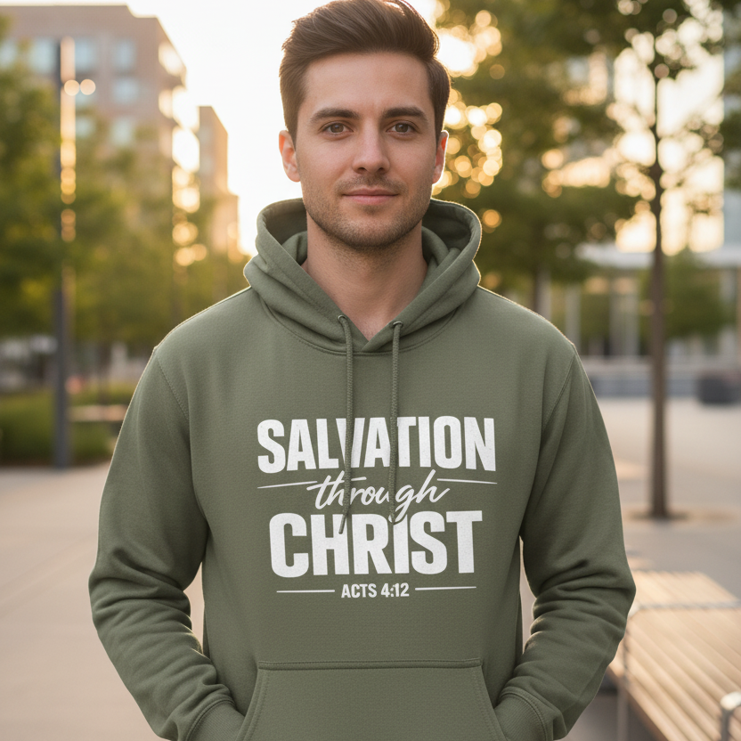 Salvation Through Christ Acts 4:12 Faith Hoodie