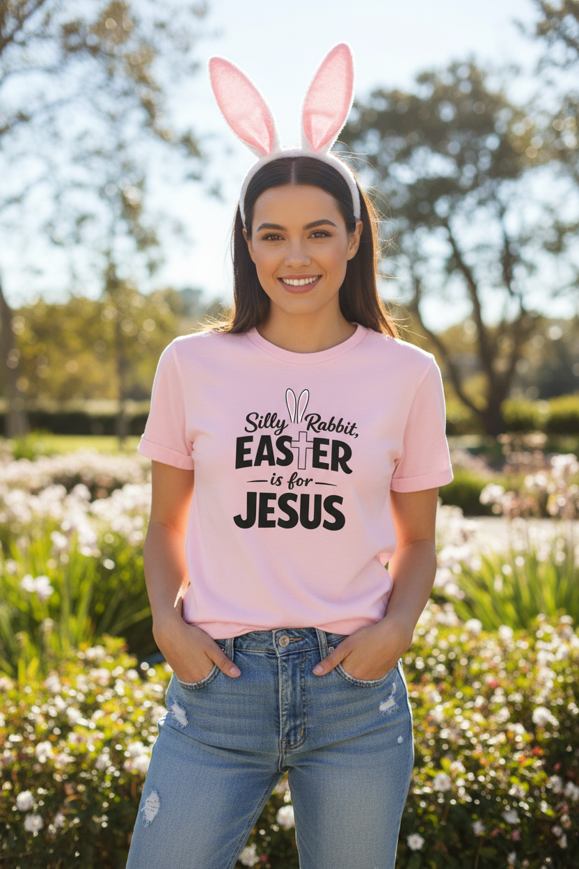 Silly Rabbit Easter is for Jesus Holiday Faith T-Shirt