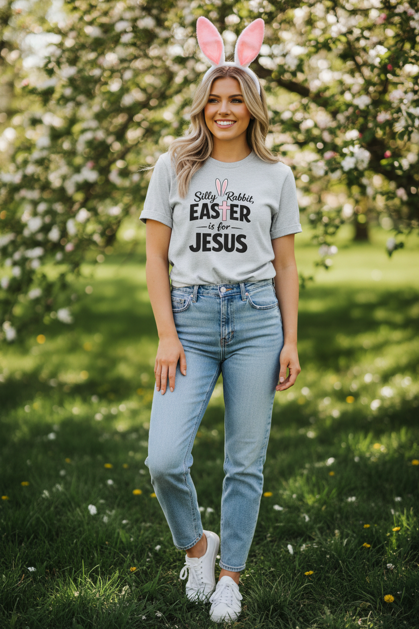 Silly Rabbit Easter is for Jesus Holiday Faith T-Shirt