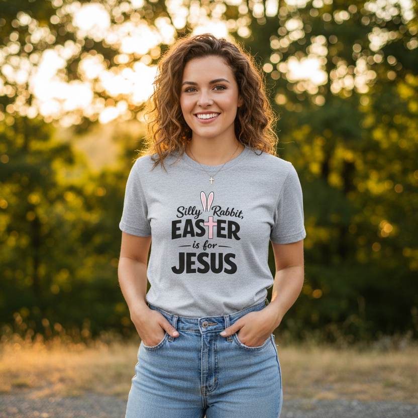 Silly Rabbit Easter is for Jesus Holiday Faith T-Shirt