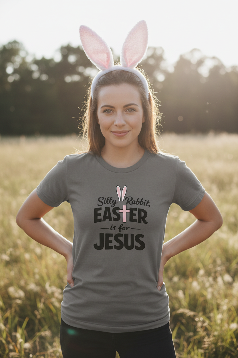 Silly Rabbit Easter is for Jesus Holiday Faith T-Shirt