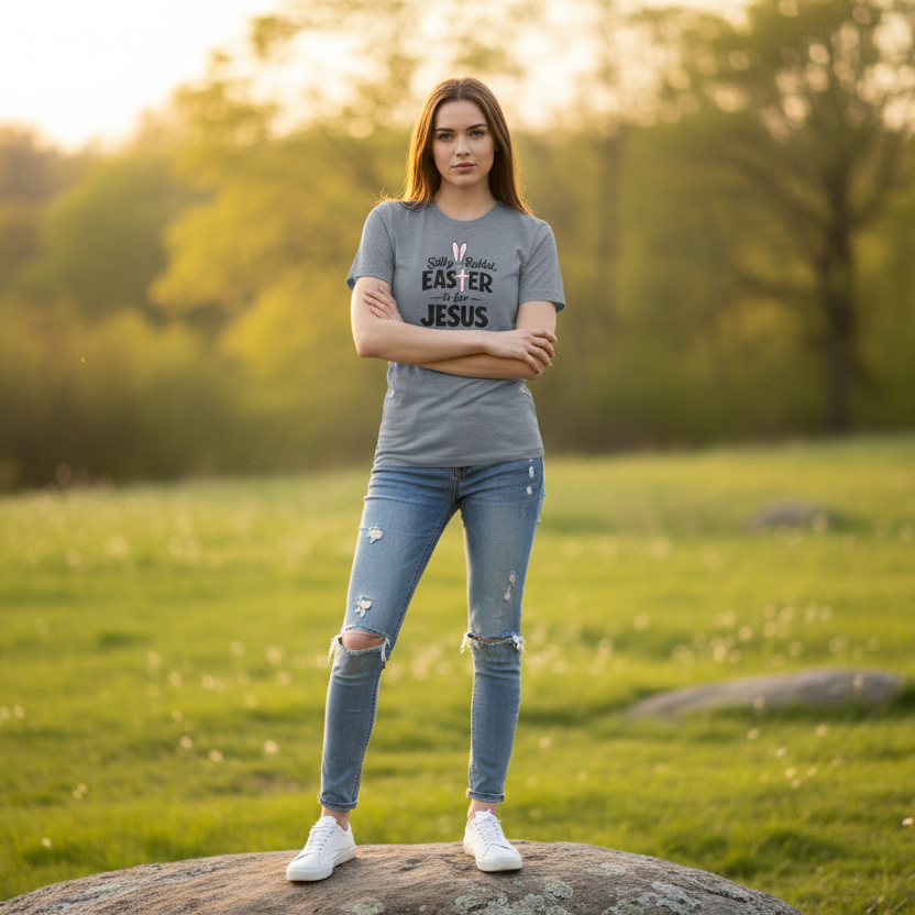 Silly Rabbit Easter is for Jesus Holiday Faith T-Shirt