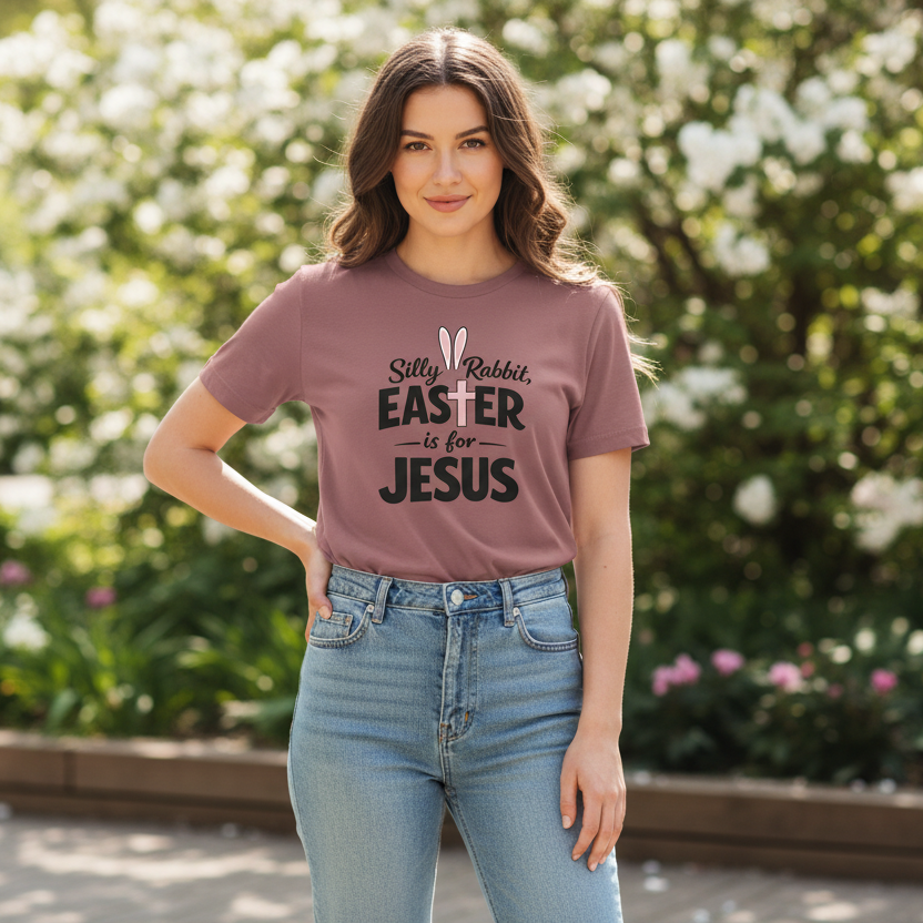Silly Rabbit Easter is for Jesus Holiday Faith T-Shirt