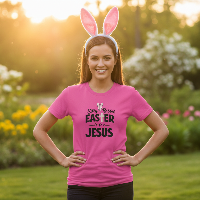 Silly Rabbit Easter is for Jesus Holiday Faith T-Shirt