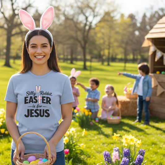 Silly Rabbit Easter is for Jesus Holiday Faith T-Shirt