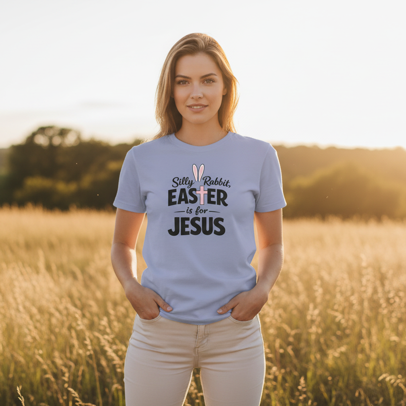 Silly Rabbit Easter is for Jesus Holiday Faith T-Shirt