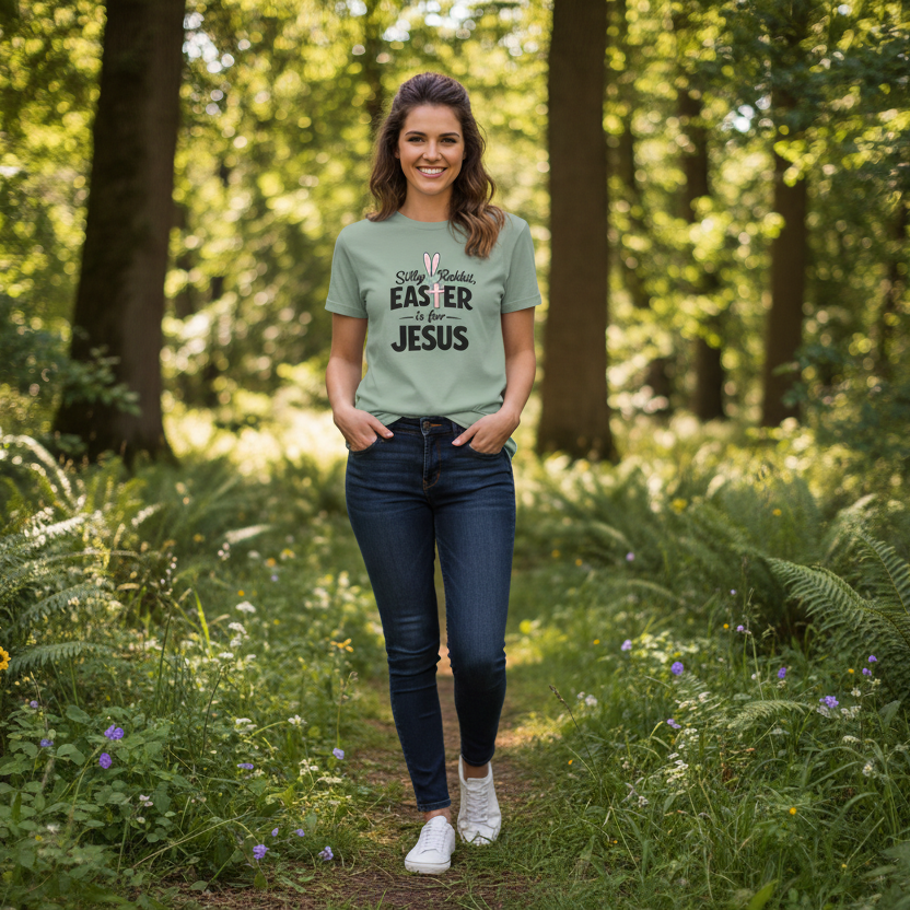 Silly Rabbit Easter is for Jesus Holiday Faith T-Shirt