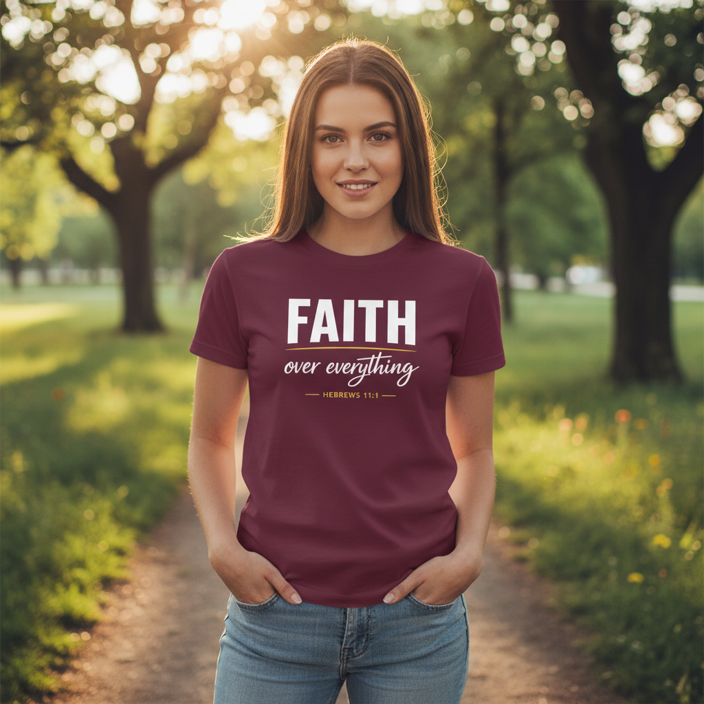 Faith over Everything Hebrews 11:1 Faith T-Shirt
