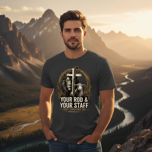 The Lord is My Shepperd Psalm 23:4 Faith T-Shirt