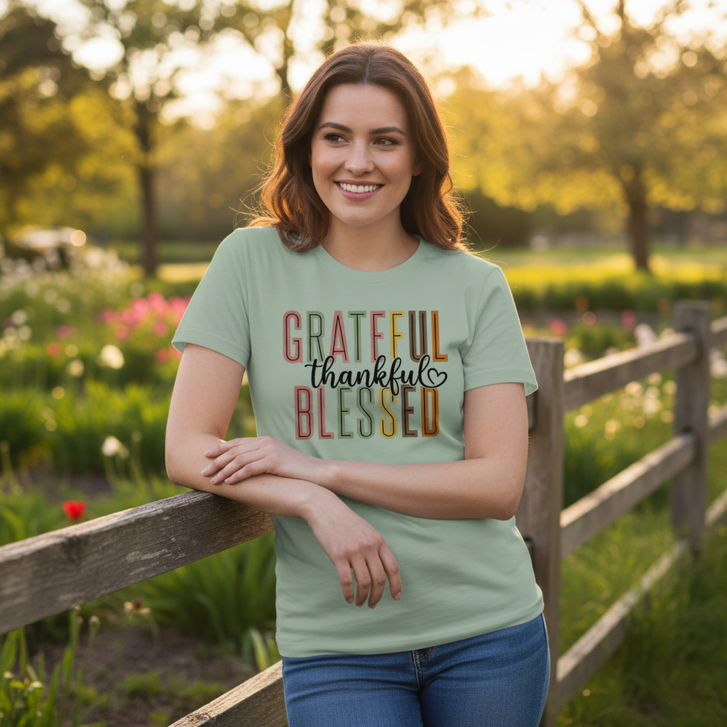 Grateful Thankful Blessed Faith T-Shirt