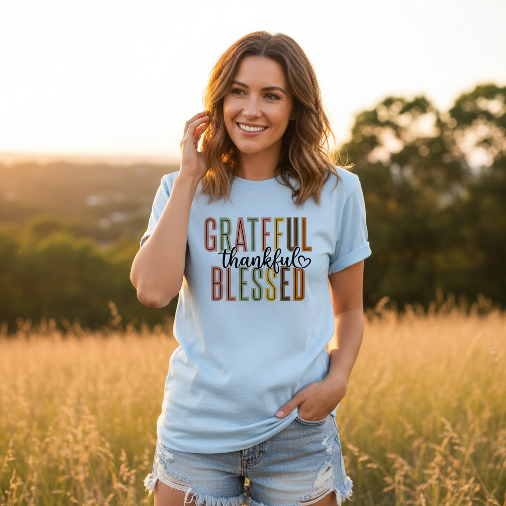 Grateful Thankful Blessed Faith T-Shirt