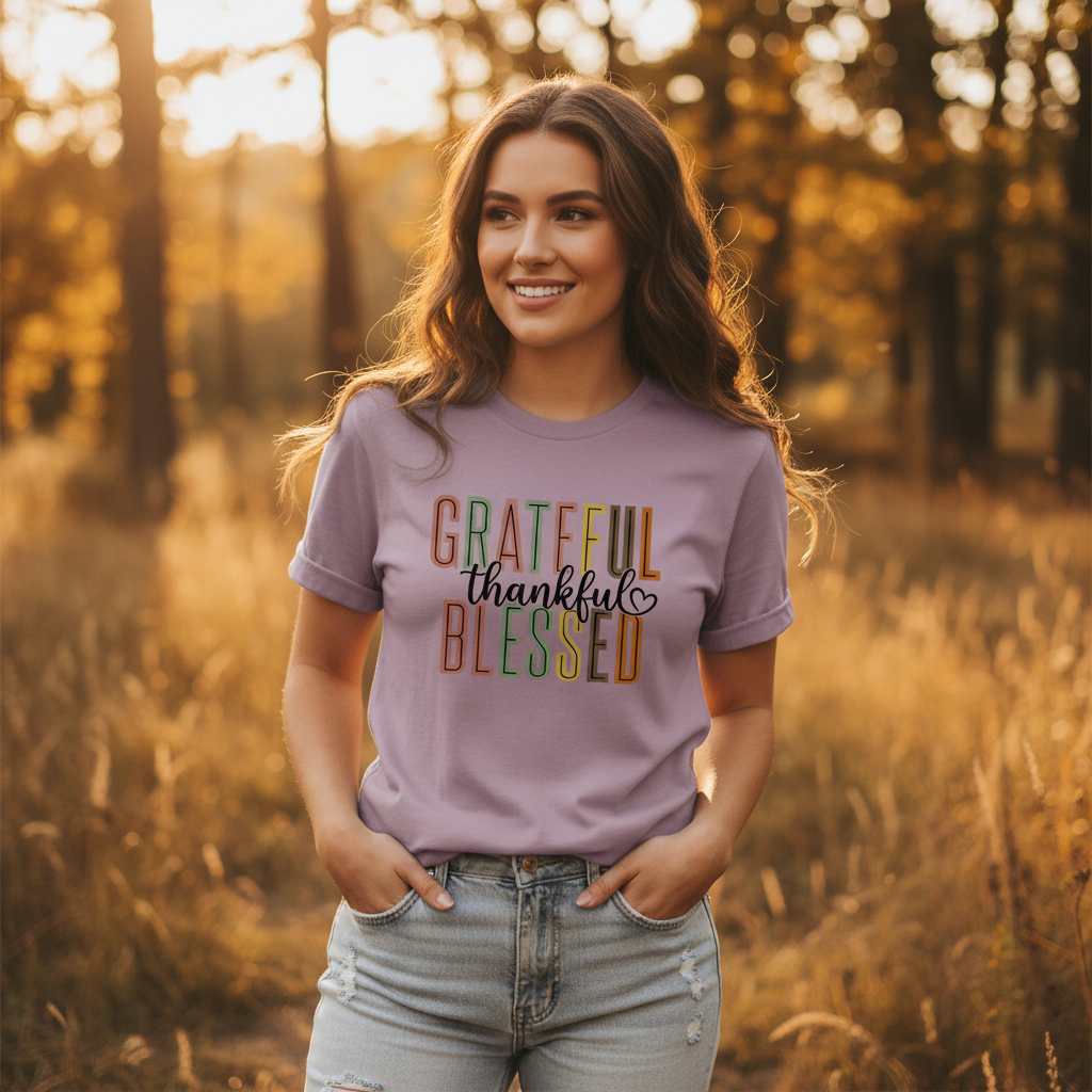 Grateful Thankful Blessed Faith T-Shirt