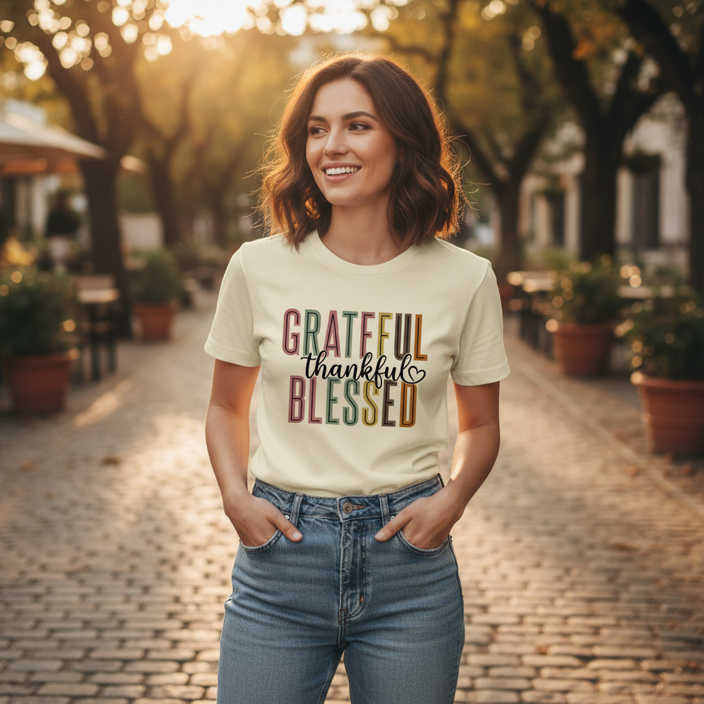 Grateful Thankful Blessed Faith T-Shirt