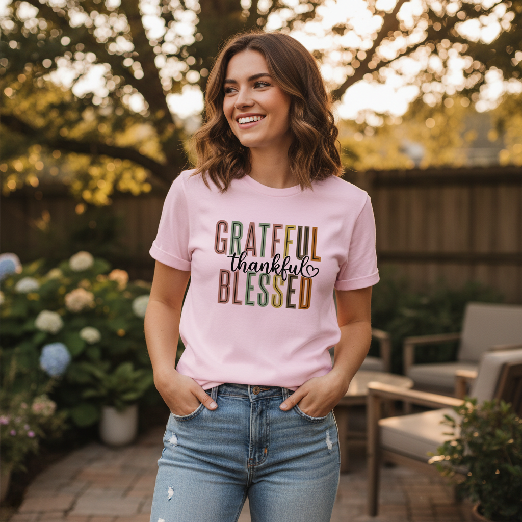 Grateful Thankful Blessed Faith T-Shirt
