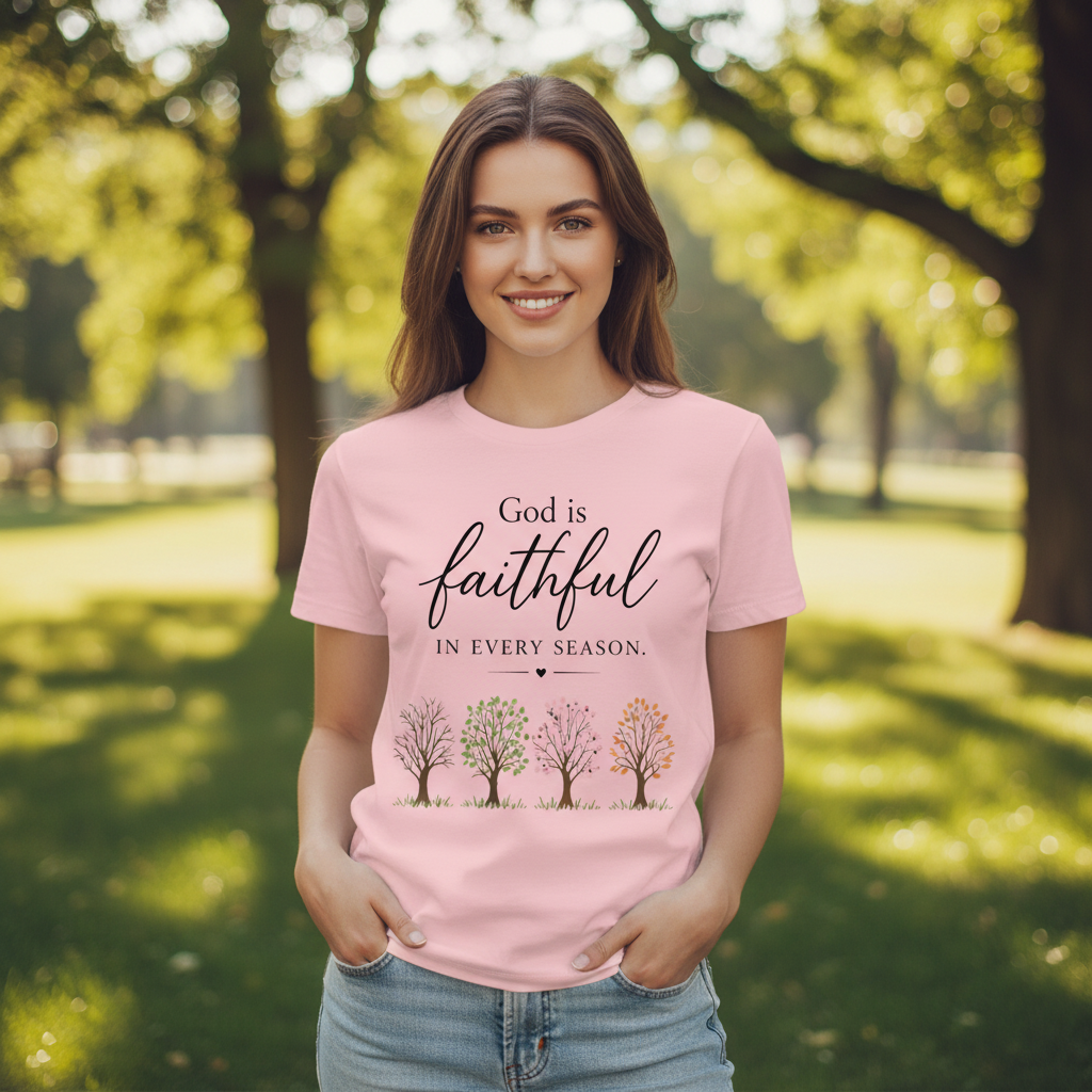 God is Faithful in Every Season Faith T-Shirt