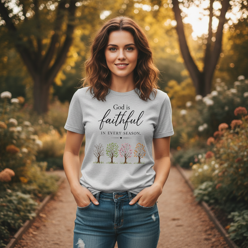 God is Faithful in Every Season Faith T-Shirt