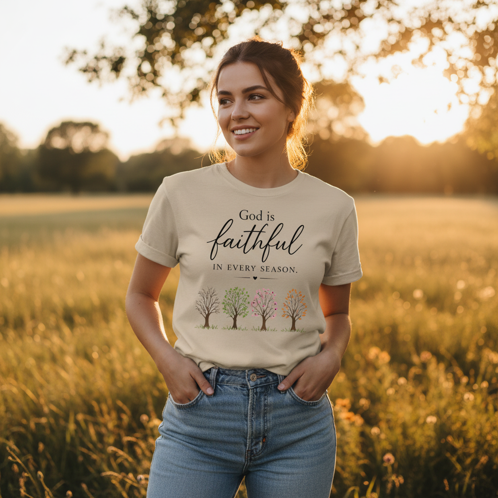 God is Faithful in Every Season Faith T-Shirt