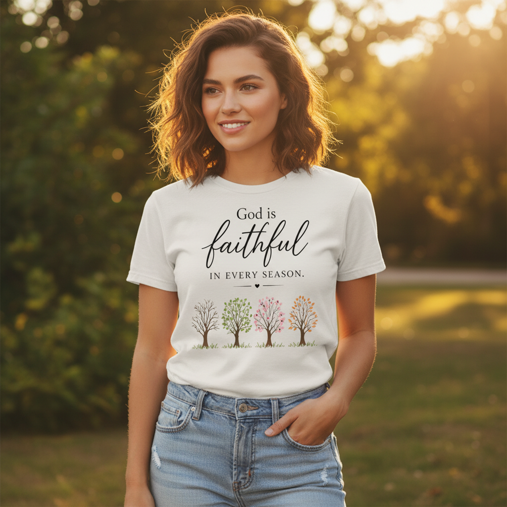 God is Faithful in Every Season Faith T-Shirt