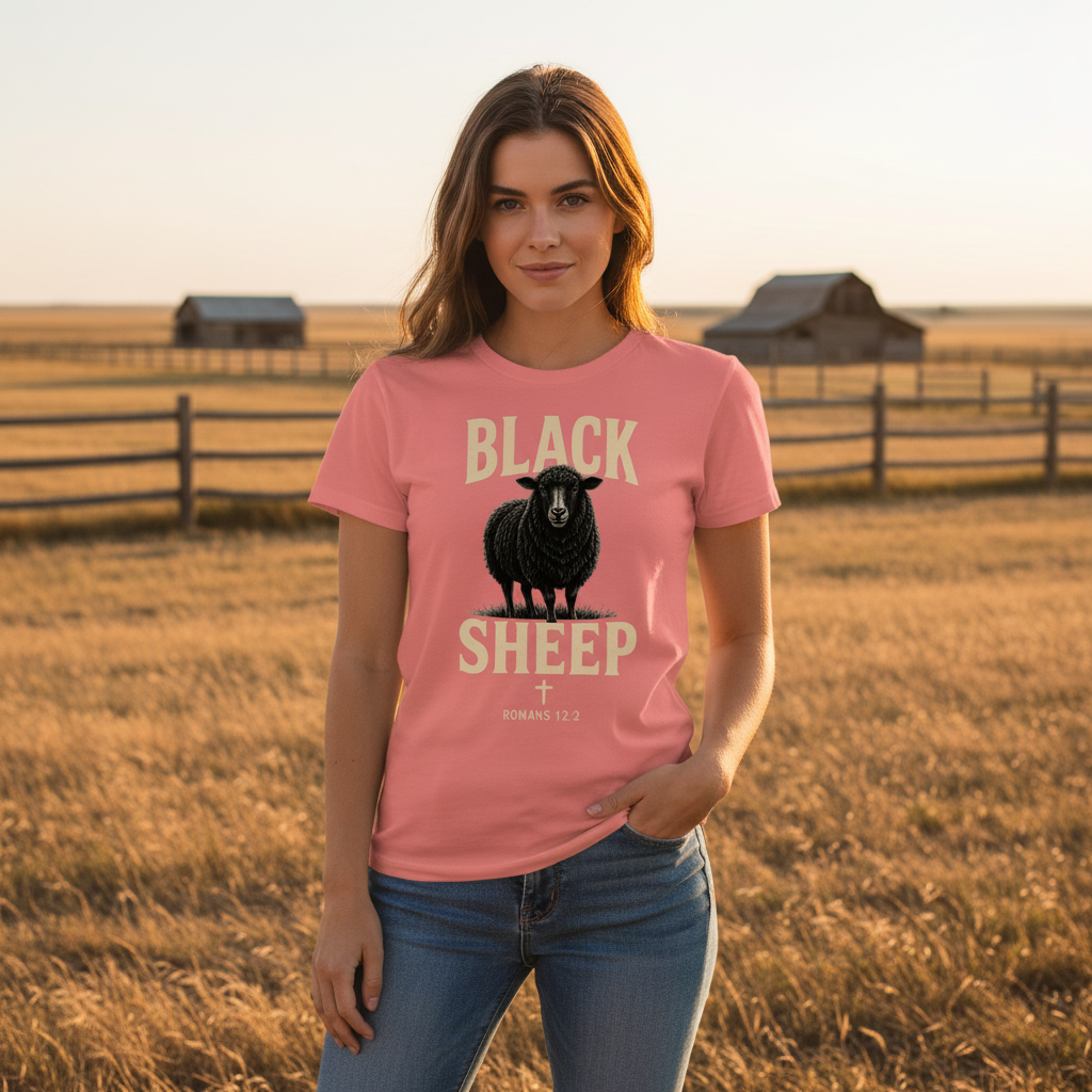 Black Sheep Romans 12:2 Faith T-Shirt | Front Print Only