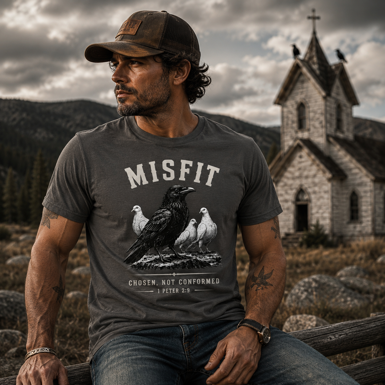 Misfit Chosen Not Conformed 1 Peter 2:9 | Faith T-Shirt