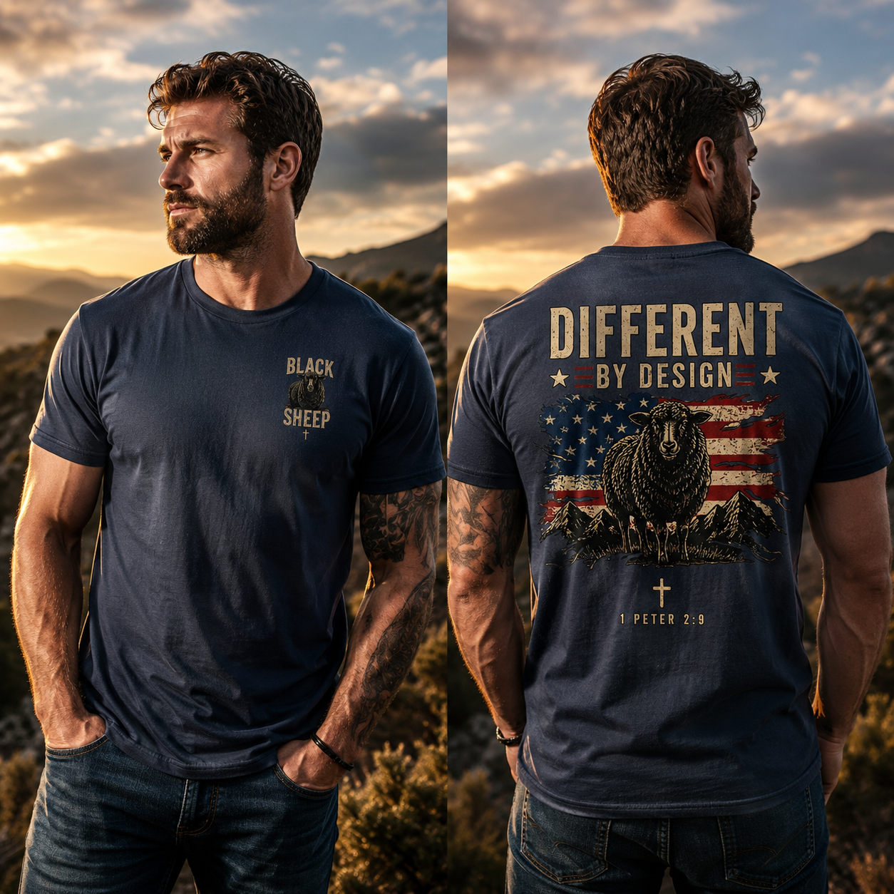 Black Sheep Different By Design 1 Peter 2:9 Faith T-Shirt