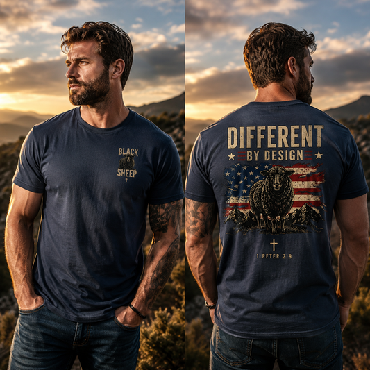Black Sheep Different By Design 1 Peter 2:9 Faith T-Shirt