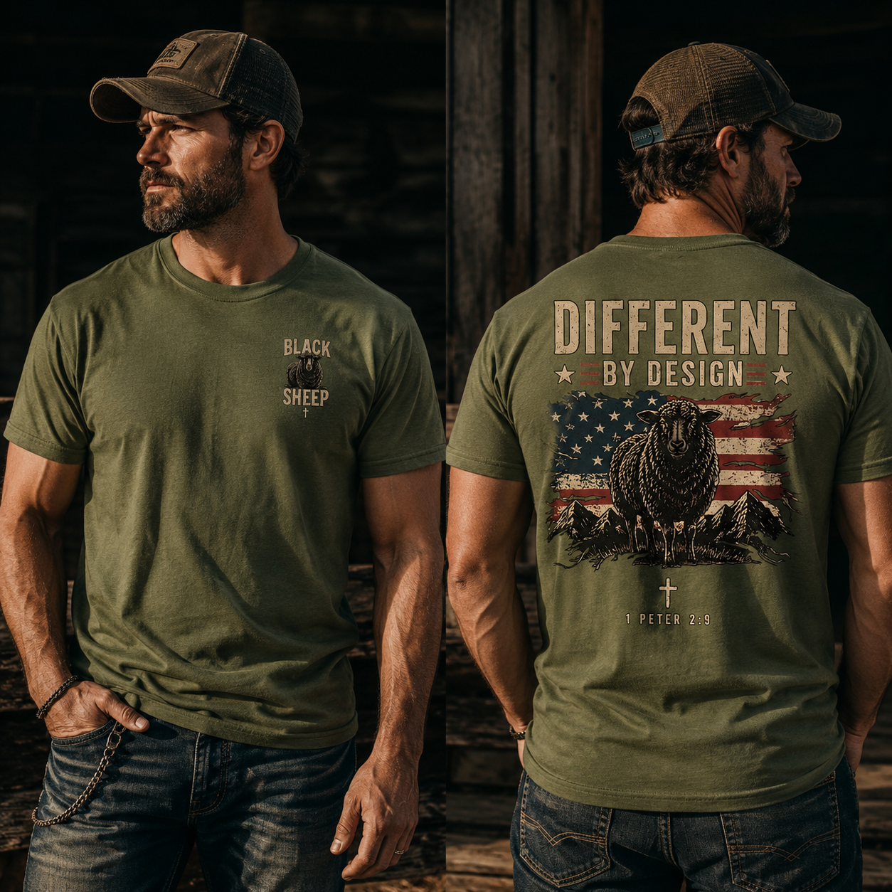 Black Sheep Different By Design 1 Peter 2:9 Faith T-Shirt