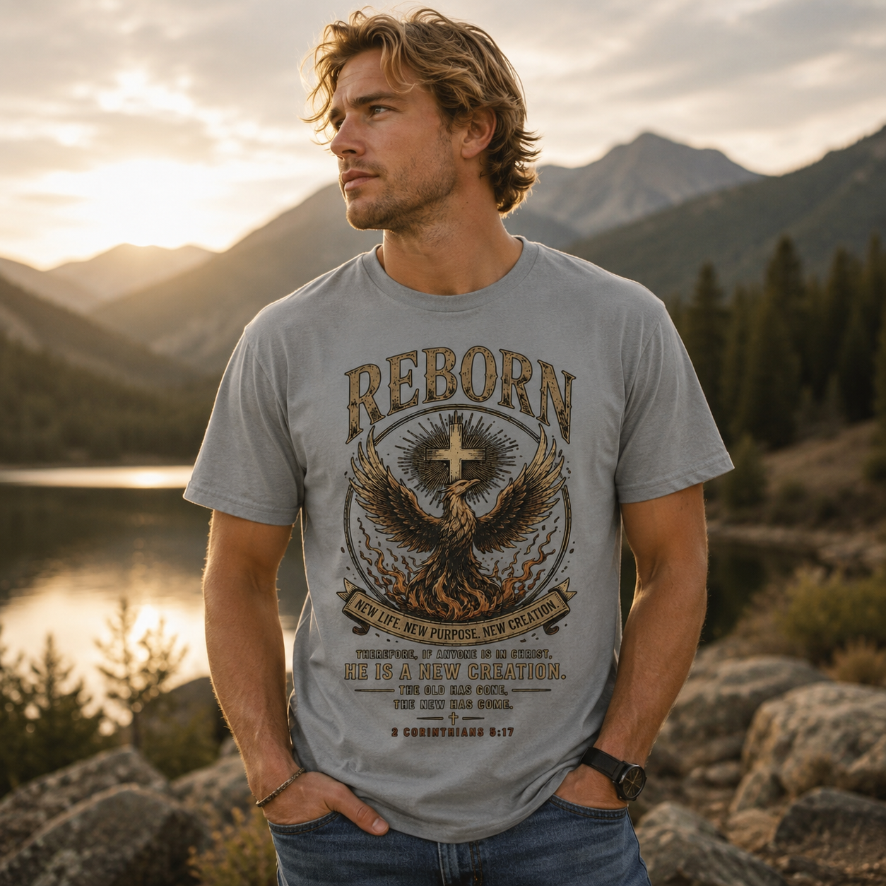 Reborn 2 Corinthians 5:17 Faith T-Shirt