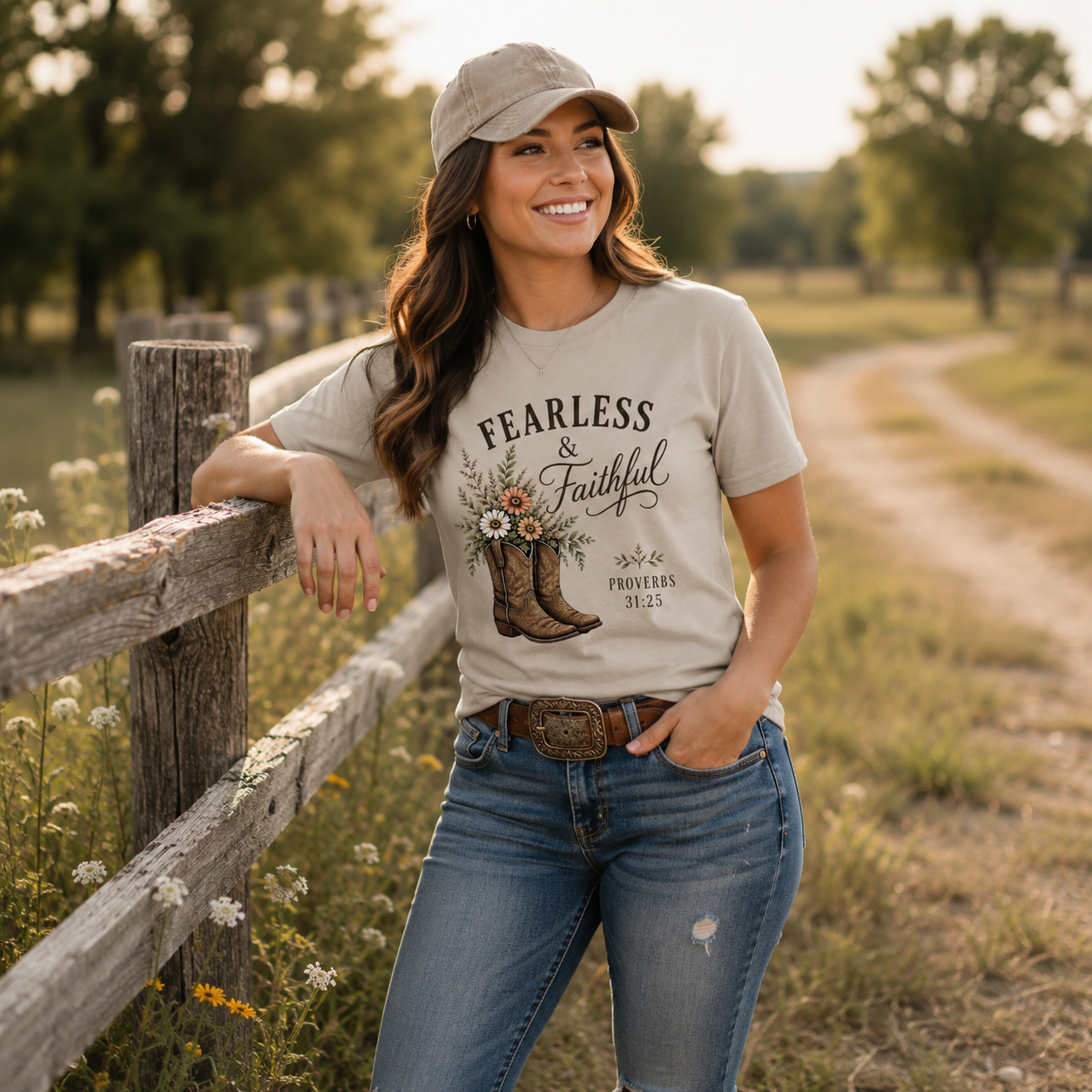 Faithful and Fearless Proverbs 31:25 | Christian T-Shirt