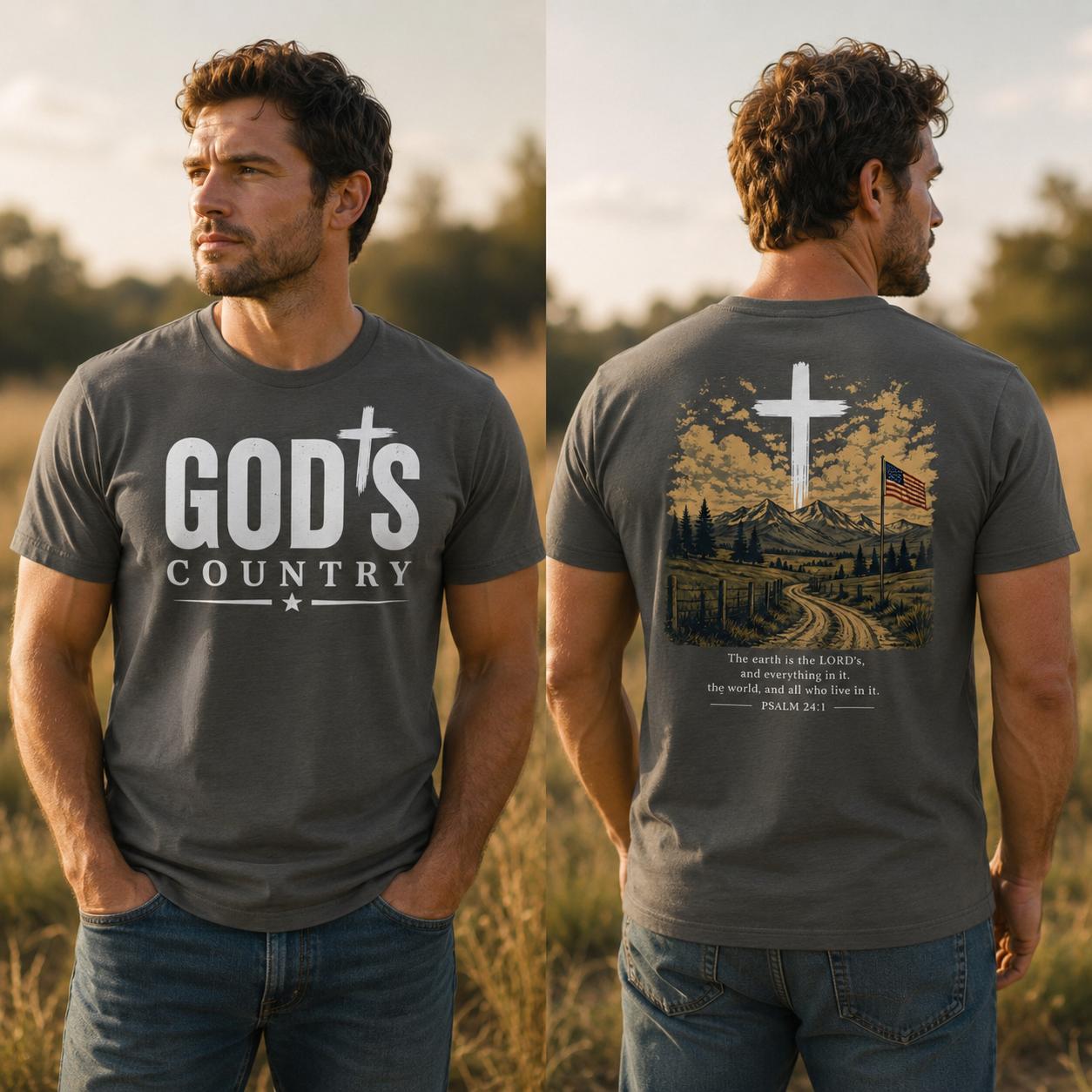 Gods Country Psalm 24:1 Faith T-Shirt