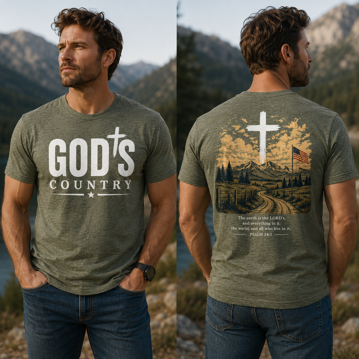 Gods Country Psalm 24:1 Faith T-Shirt