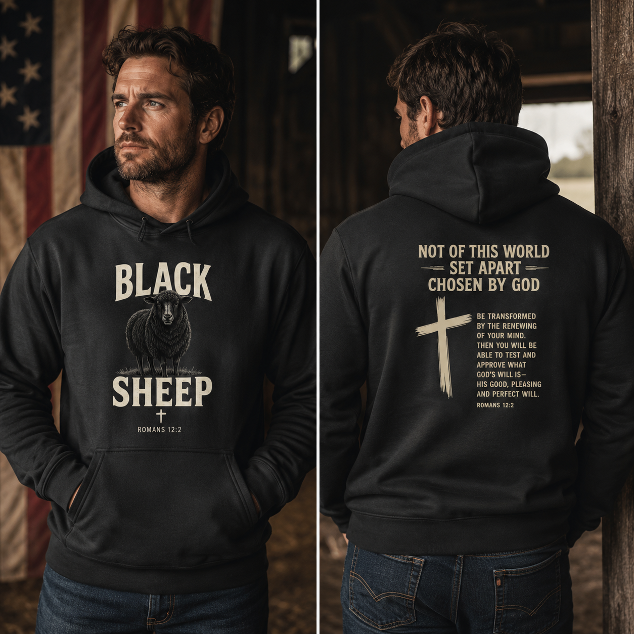 Black Sheep Romans 12:2 Faith Hoodie