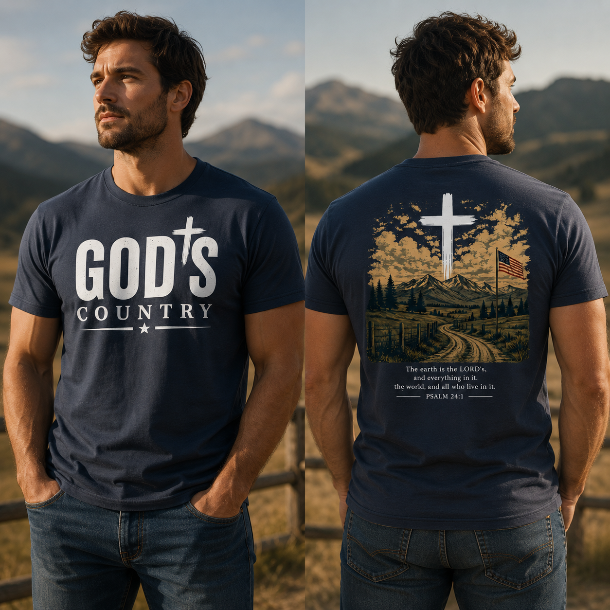 Gods Country Psalm 24:1 Faith T-Shirt