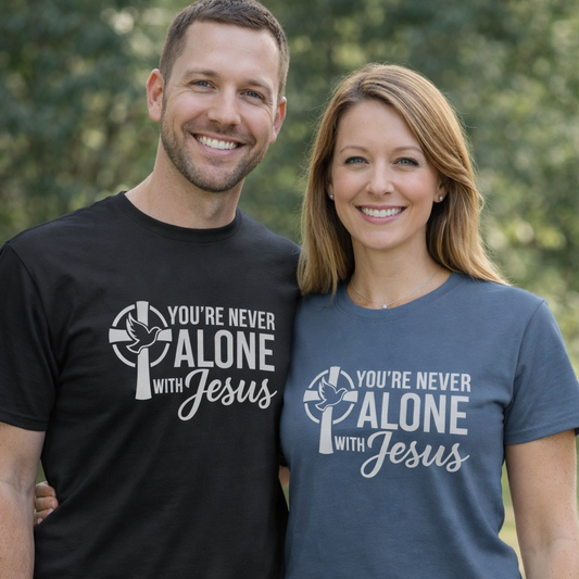 You're Never Alone with Jesus Faith T-Shirt