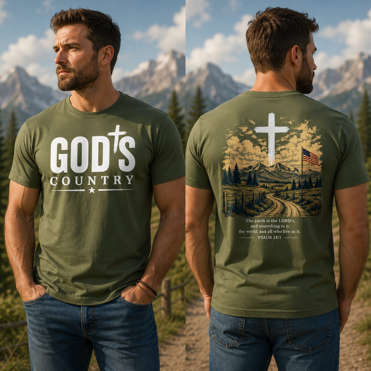 Gods Country Psalm 24:1 Faith T-Shirt