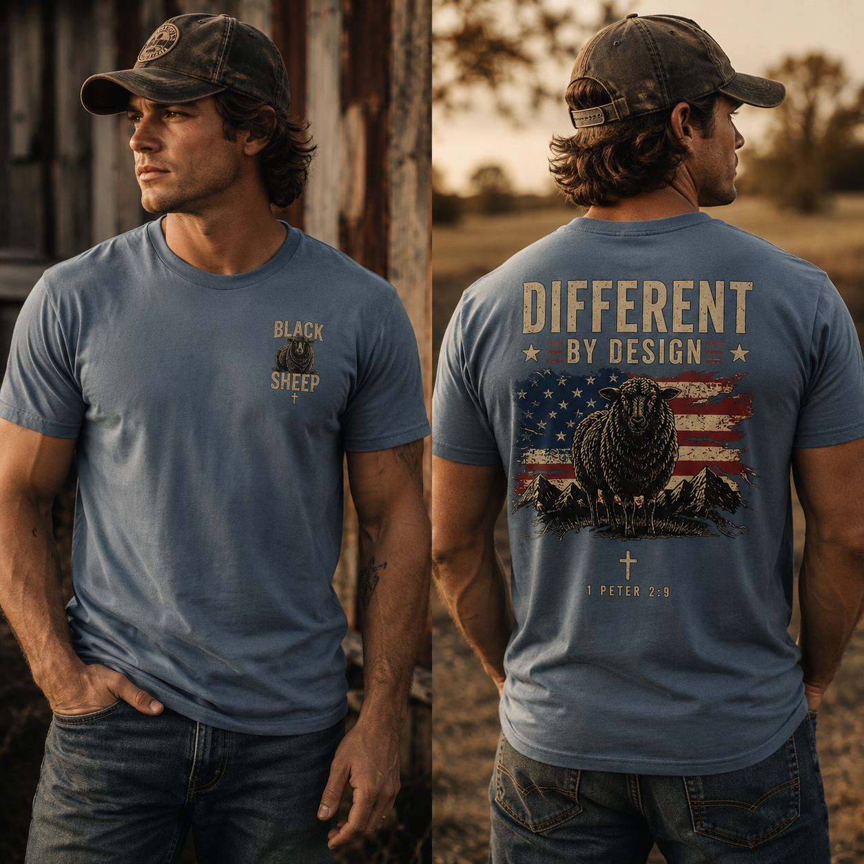 Black Sheep Different By Design 1 Peter 2:9 Faith T-Shirt