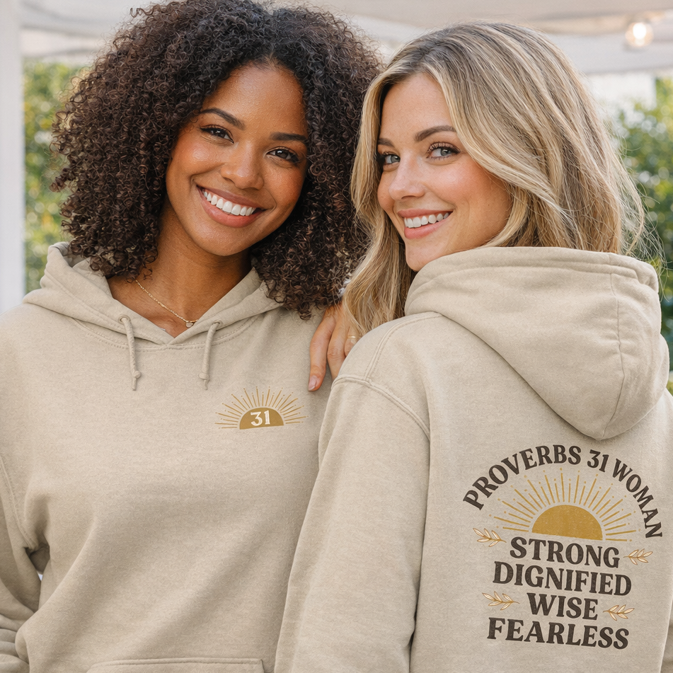 Proverbs 31 Faith Hoodie SANDSTONE Salvation FaithWear Apparel