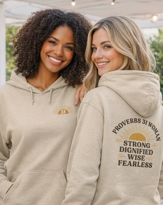 Proverbs 31 Faith Hoodie SANDSTONE Salvation FaithWear Apparel