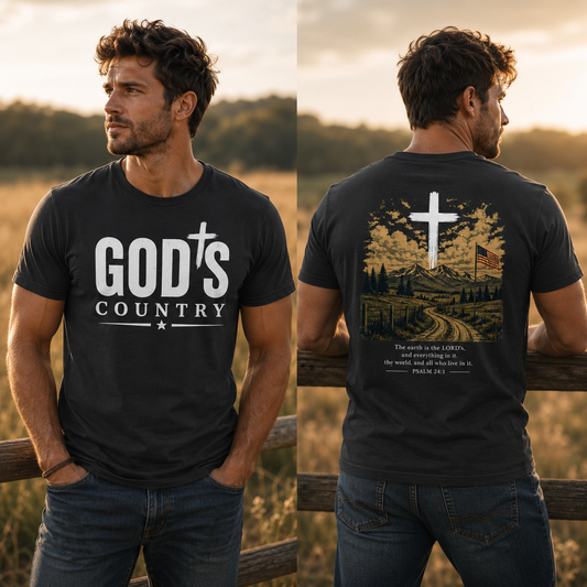 Gods Country Psalm 24:1 Faith T-Shirt