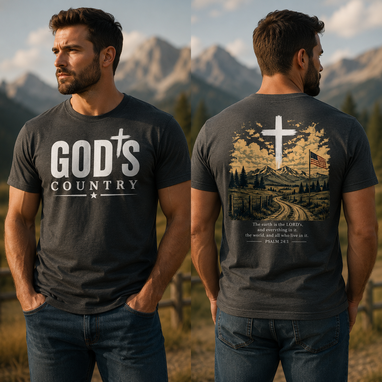 Gods Country Psalm 24:1 Faith T-Shirt