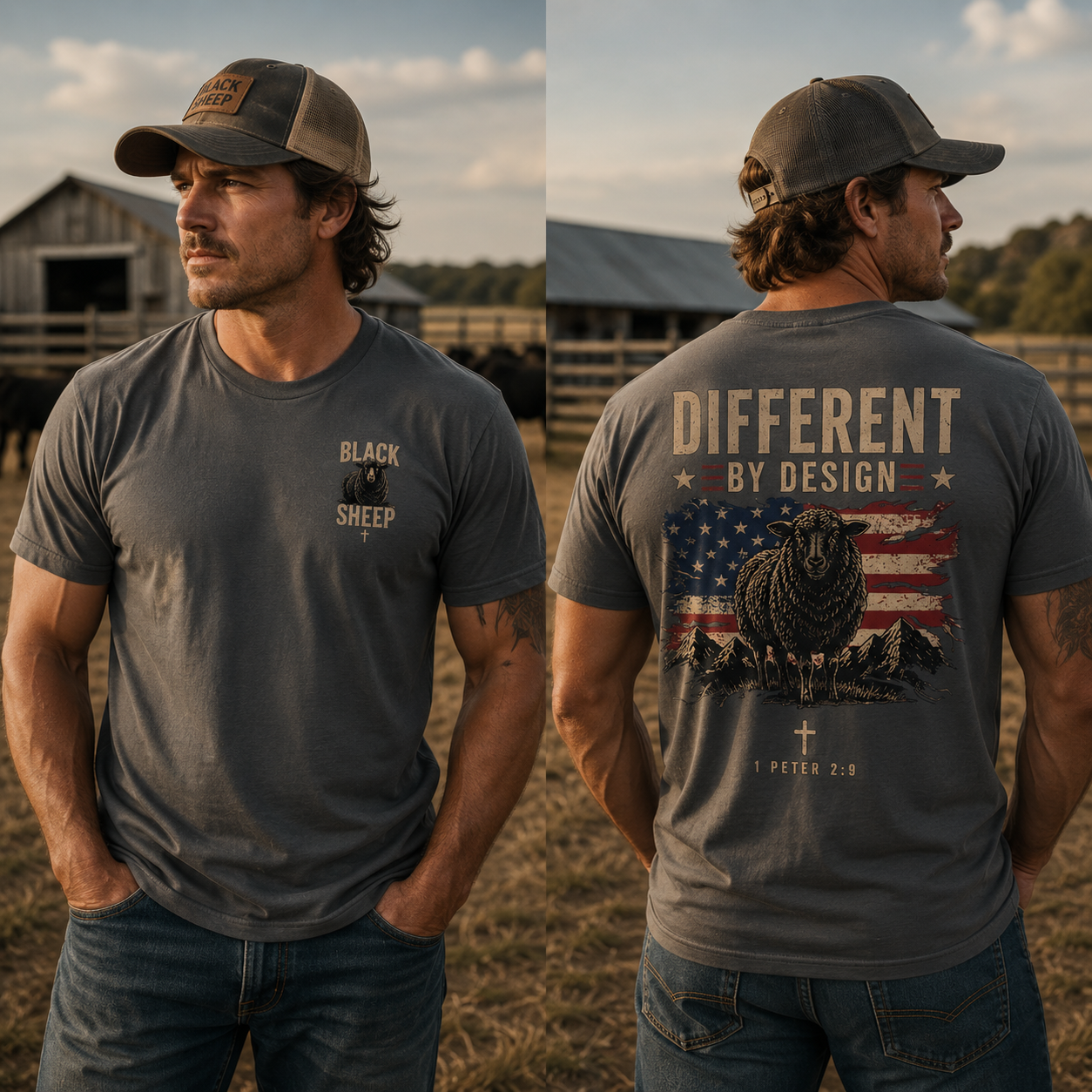 Black Sheep Different By Design 1 Peter 2:9 Faith T-Shirt