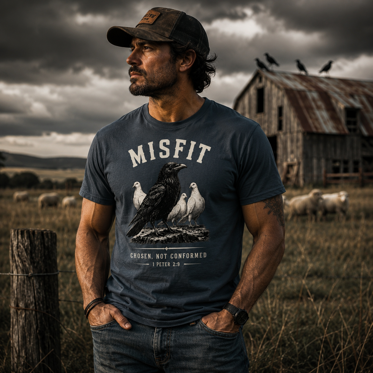 Misfit Chosen Not Conformed 1 Peter 2:9 | Faith T-Shirt